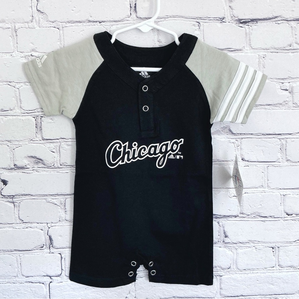 New Infant MLB Adidas Chicago White Sox Black One Piece Size 12M